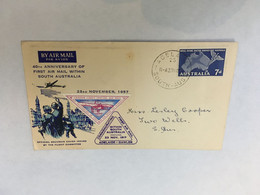 (ZZ 28) Australia Post - 1 Cover - 40th Anniversary Of First Air Mail In South Australia - 1957 - RFSA Stamp - Erst- U. Sonderflugbriefe