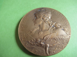 Médaille De Table/ République Française/Concours/non Attribuée/ Liberté/Bronze Doré/Vers 1880-1900    MED395 - Professionnels / De Société