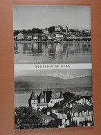 CPSM Souvenir De Nyon Le Château Et Le Port La Château Et Le Mt.Blanc - Nyon