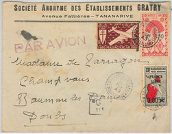 44939 -  MADAGASCAR -  POSTAL HISTORY - COVER 1945  AIRPLANES / MAPS - Brieven En Documenten