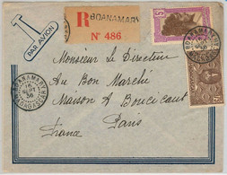 44946 -  MADAGASCAR -  POSTAL HISTORY -  REGISTERED COVER From BOANAMARY 1936 - Covers & Documents