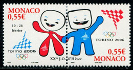 AT5338 Monaco 2006 Torino Winter Olympics Mascot 2V MNH - Winter 2006: Turin