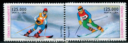 AT5339 Turkey 1998 Winter Olympics Ski 2 Not Even Connected MNH - Invierno 1998: Nagano