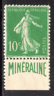 N° 188A (Semeuse Minéraline) Neuf* SUPERBE:  COTE= 700 € - 1906-38 Säerin, Untergrund Glatt