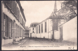 +++ CPA - ENGHIEN - EDINGEN - Rue Des Augustins Et Eglise Des Pères Jésuites  // - Enghien - Edingen