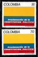 A923C - COLOMBIA - 1991 - MNH - MI#:1829,1849 - MNH - POLITIC CONSTITUTION PROCLAMATION - Colombia