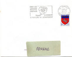 SAVOIE / HAUTE Dépt N° 74 = RUMILLY 1968 = FLAMME Codée = SECAP Multiple ' PENSEZ à INDIQUER ' = Pensée N° 2 - Codice Postale