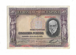 ESPAGNE 50 PESETAS 1931 SANTIAGO RAMON - 50 Pesetas