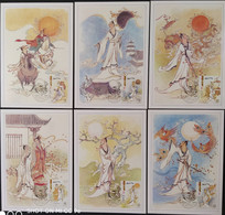 MACAU 2004 文学和文学人物 MAX CARDS SET OF 6, RARE VF CONDITION POST OFFICE VERSION - Maximum Cards