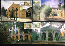 MACAU 2010 WORLD HERITAGES - ST. AGOSTINHO SET MAX CARDS X 5 (INCLUDING S\S) - Cartoline Maximum