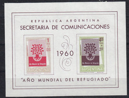 Argentina 1960 Year Of The Refugees M/s ** Mnh (SA111) - Blokken & Velletjes
