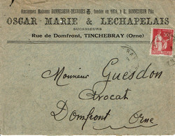 1934 - Enveloppe à Entête Des Maisons MARIE Et LECHAPELAIS à Tinchebray (Orne) - Machines Agricoles - Agricoltura