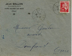 1936 - Enveloppe à Entête De Mr SELLOS - MARCHAND DE PORCS à St Ellier Les Bois (Orne) - Agriculture