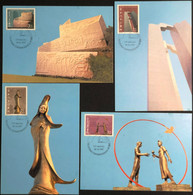 MACAU 1999 MODERN SCULPTURES SET OF 4 MAX CARDS. - Cartoline Maximum