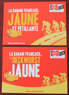 Cyclisme : Tour De France 2019, 2 Cartes Publicitaires De La Banane De La Martinique, Présente Dans La Caravane - Cycling