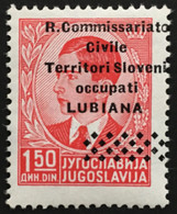 LUBIANA Occ. Italiana - Sassone N.21 Varietà SOPRASTAMPA SPOSTATA In Alto A Destra Cv 120 Euro - Gomma Integra - MNH** - Lubiana