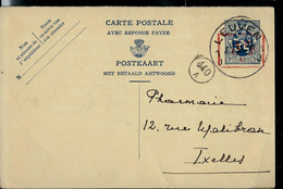 Entier N° 107.I.FN. (Réponse) Obl. LEUVEN - 1 J - 1935 - Landelijks Post