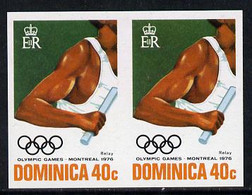 Dominica 1976 Olympic Games 40c (Relay) Imperf Pair U/M, As SG 518 - Dominica (1978-...)