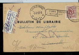 Bulletin De Librairie Obl. ?? Et Retour à L'envoyeur (bilingue)  HANZINE - A A - Du 05/08/53 - Rural Post