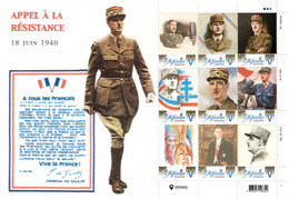 Ukraine 2020, France History, General Charles De Gaulle, Sheetlet Of 9v - Ukraine