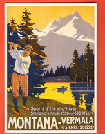 FM-06 Crans-Montana Sports D'été Et D'hiver, Golfeur. Repro D'affiche  Circulé,pub, Grand Format, Non Circulé - Crans-Montana