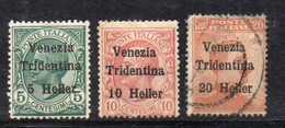 KS114A - VENEZIA TRIDENTINA 1918, Serie Sassone N. 28/30 MISTA US/ * Linguella  (LUK) - Trentin