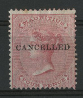 MAURICE / MAURITIUS N° 34 "CANCELLED" Neuf Sans Gomme (MNG). - Mauricio (...-1967)