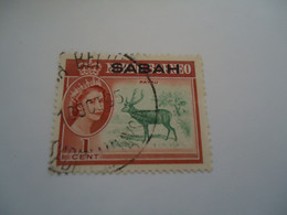 SABAH  USED STAMPS OVERPRINT  ANIMALS ELK - Sabah