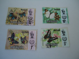 KEDAH   MALAYSIA USED STAMPS BUTTERFLIES - Kedah