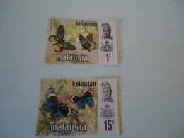 KELANTAN    MALAYSIA USED STAMPS BUTTERFLIES - Kelantan