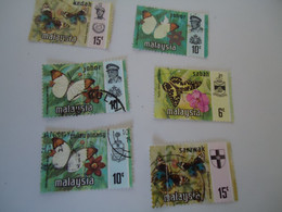 STATES DIFFERENT   MALAYSIA USED STAMPS BUTTERFLIES - Negri Sembilan