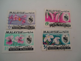 NEGRI SEMBILAN   MALAYSIA USED STAMPS FLOWERS - Negri Sembilan