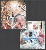 BC490 2012 GUINE GUINEA-BISSAU ART RELIGION POPE JOHN PAUL II KB+BL MNH - Popes