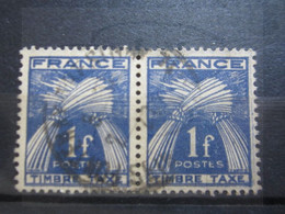 VEND BEAUX TIMBRES TAXES DE FRANCE N° 81 EN PAIRE , MACULAGE A DROITE !!! - Usati