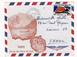 Lettre Papeete 1970 Tahiti Joyau Des Mers Du Sud Polynésie Française Lorient Morbihan Secteur Postal 91381 - Tahiti
