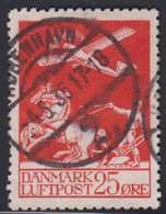 1925. DANMARK. Air Mail. 25 øre CANCELLED KØBENHAVN 4.5.36 (Michel 145) - JF424335 - Poste Aérienne