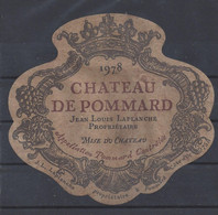 Etiquette CHATEAU De POMMARD 1978 - Bourgogne