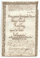 Ronse 1849  Doodsprentje Handgeschreven Haillez  Zeldzaam - Religion & Esotérisme