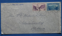 C CANAL ZONE BELLE LETTRE ASSEZ RARE  1933  CRISTOBAL POUR    NEDERLAND +AEROPHILATELIE  +AFF . PLAISANT - Kanaalzone