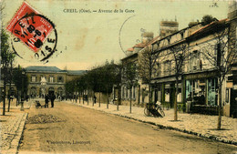 Creil * Avenue De La Gare * Café CAUCHEME , Débit De Tabac Tabacs * Cpa Toilée Colorisée - Creil