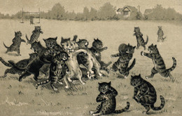 Katze, Katzen Spielen Rugby, Louis Wain, 1907 - Wain, Louis