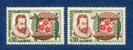 ⭐ France - Variété - YT N° 1286 - Couleurs - Pétouille - Neuf Sans Charnière - 1961 ⭐ - Unused Stamps