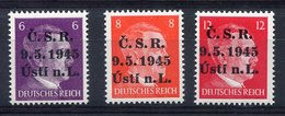 RC 15497 - LIBERATION DE LA TCHECOSLOVAQUIE 1945 ALLEMAGNE HITLER SURCHARGÉS CSR 9.5.1945 USTI N.L. NEUF ** - TB - Unused Stamps