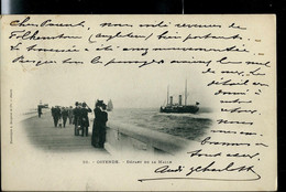 CP (Ostende: Départ De La Malle) Obl. OSTENDE - BAINS 22/07/1902 - Landelijks Post