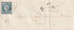 Lettre Avec N° 4 Plus Cursuves 43 Fay Aux Loges Du 18 Février 1852 Rare Document Belle Frappe Du Petit Chiffre - 1849-1876: Periodo Clásico