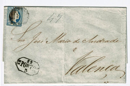 Portugal, 1855, # 7, Porto-Valença - Storia Postale