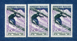⭐ France - Variété - YT N° 1327 - Couleurs - Pétouille - Neuf Sans Charnière - 1962 ⭐ - Unused Stamps