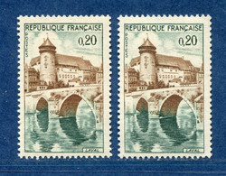 ⭐ France - Variété - YT N° 1330 - Couleurs - Pétouille - Neuf Sans Charnière - 1962 ⭐ - Unused Stamps