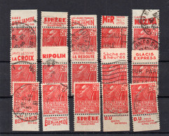 !!! FEMME FACHI, LOT DE 15 TIMBRES PUBLICITAIRES OBLITERES - Gebraucht