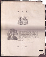 ADEL NOBLESSE - DOODSBRIEF - FRANCOIS DE LICHTERVELDE  GAND 18 SEPT 1840  68 JAAR OUD - Obituary Notices